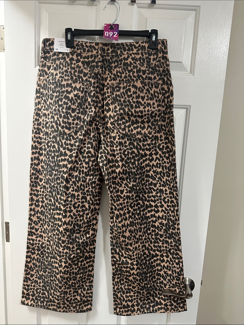 Leopard Print Wide-Leg Jeans in Tan and Black
